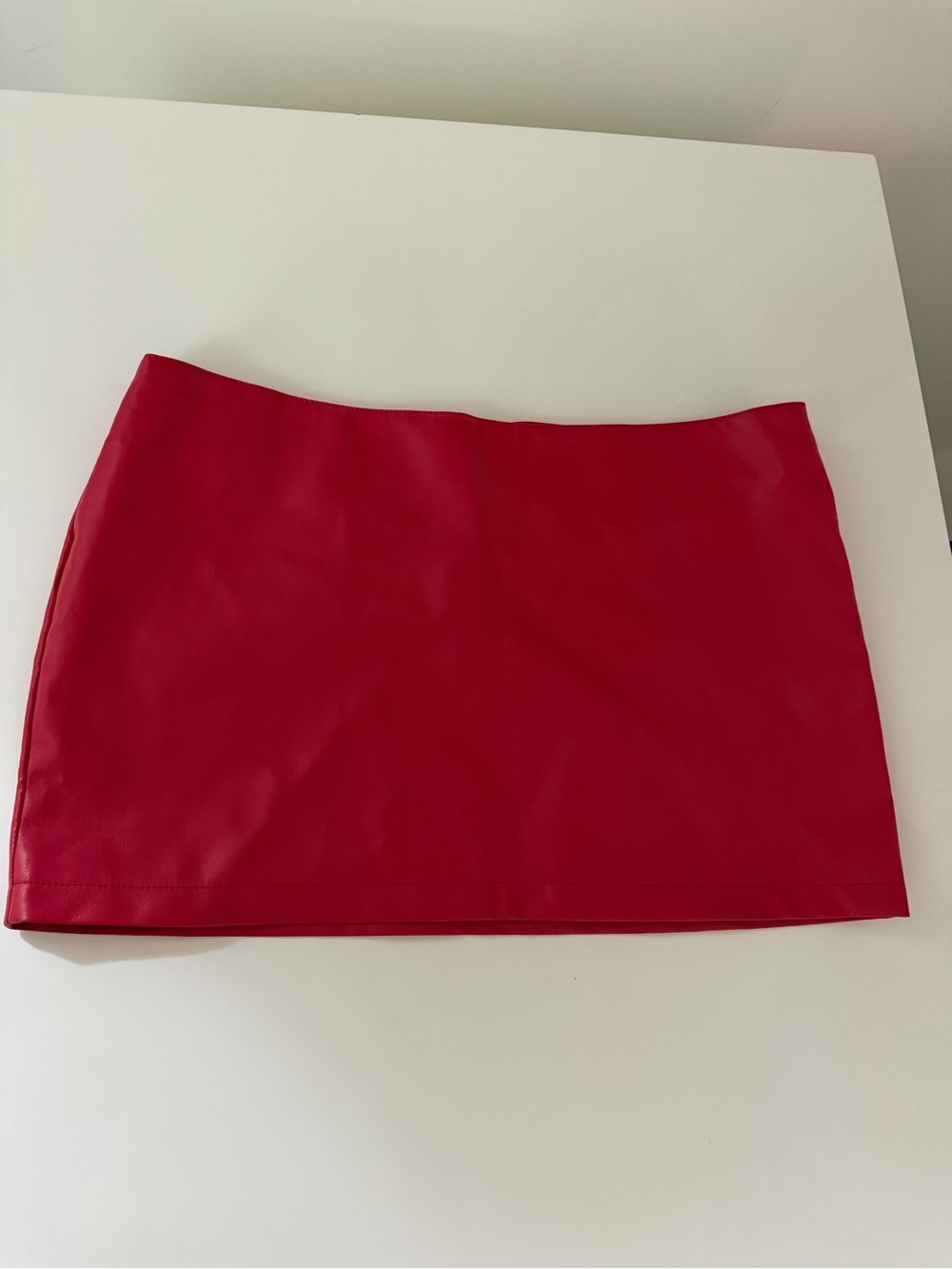 Red Leather Mini Skirt